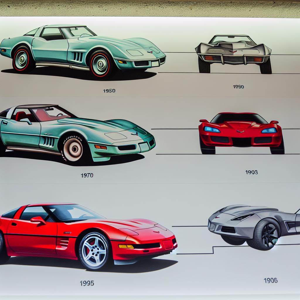 The evolution of Corvette design through the decades.